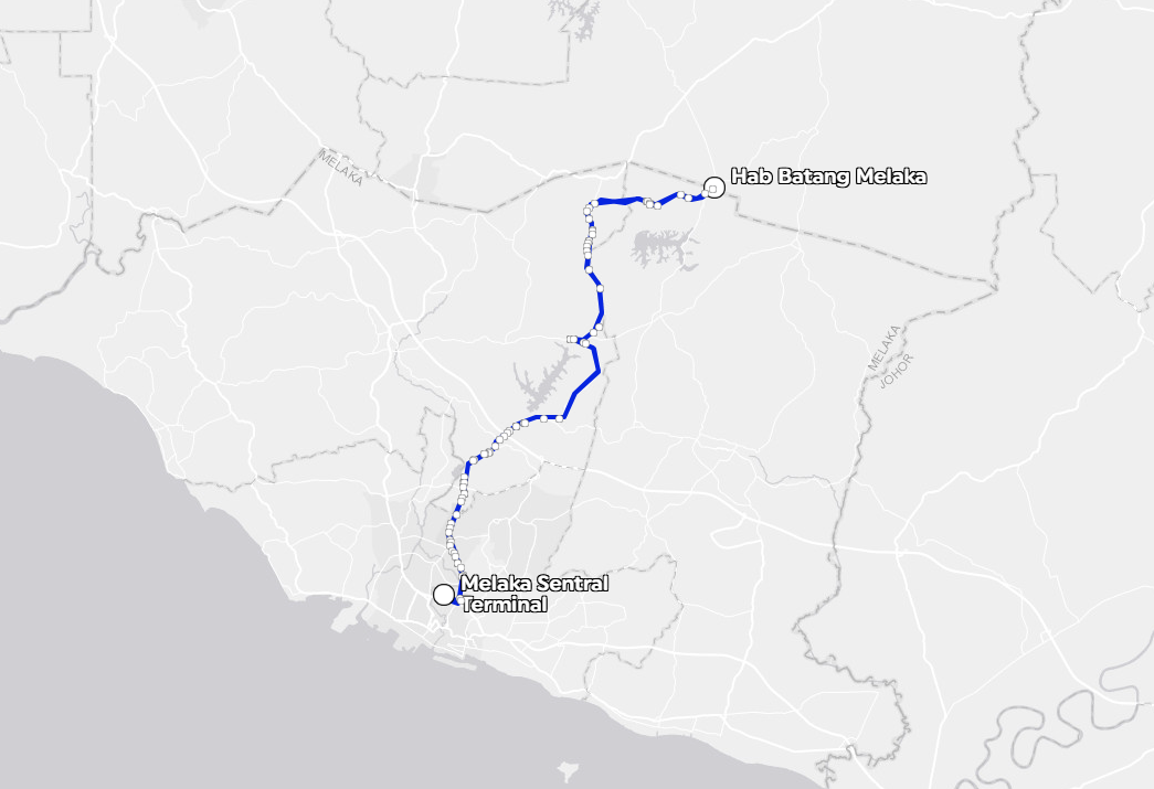 BAS.MY Melaka M31 Overview Route Map